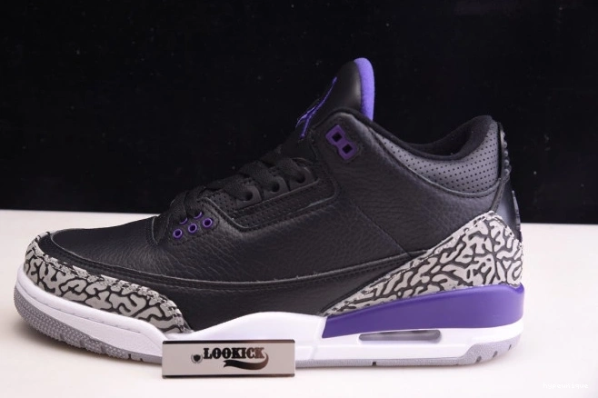 HYPE CT8532-050 3 Black Purple Jordan Air Court Retro 0630